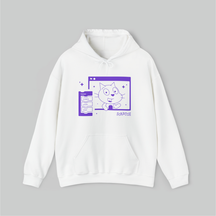 Imagine, Create, Share - Scratch Cat Hooded Sweatshirt (Adult Sizes)